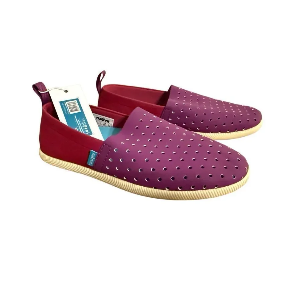 Brand New Native Two Tone Shoes Grape Purple Raspberry Red Slip On Unisex